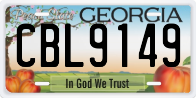 GA license plate CBL9149
