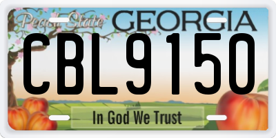 GA license plate CBL9150