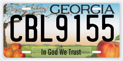 GA license plate CBL9155