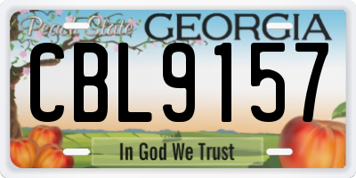 GA license plate CBL9157