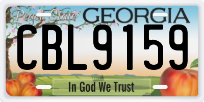 GA license plate CBL9159
