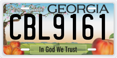 GA license plate CBL9161