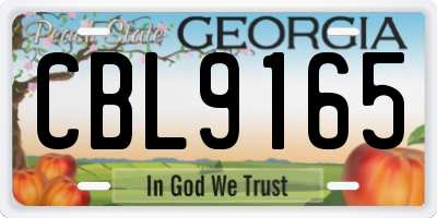 GA license plate CBL9165