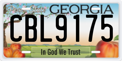 GA license plate CBL9175