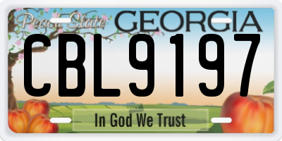 GA license plate CBL9197