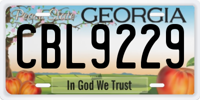 GA license plate CBL9229