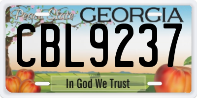 GA license plate CBL9237