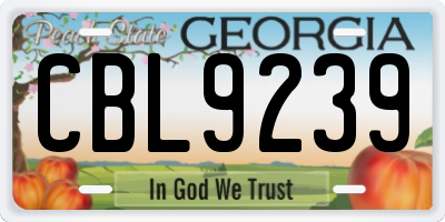 GA license plate CBL9239