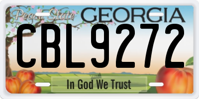 GA license plate CBL9272