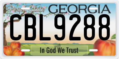 GA license plate CBL9288