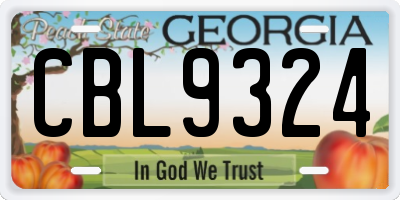 GA license plate CBL9324