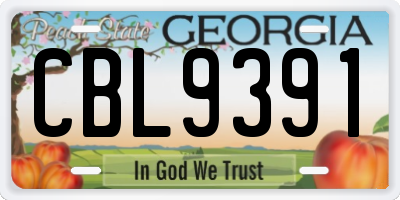 GA license plate CBL9391