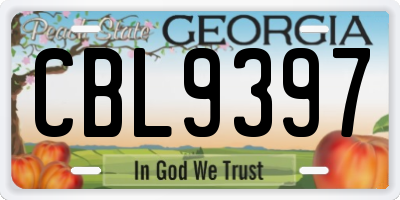 GA license plate CBL9397