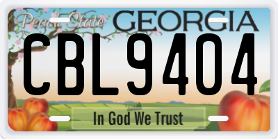 GA license plate CBL9404
