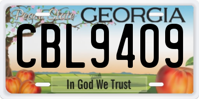 GA license plate CBL9409