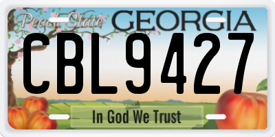 GA license plate CBL9427