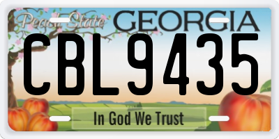 GA license plate CBL9435