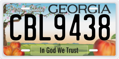 GA license plate CBL9438
