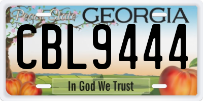 GA license plate CBL9444