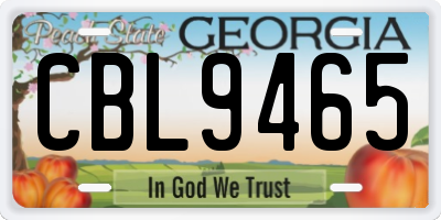 GA license plate CBL9465
