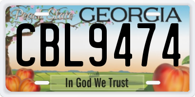 GA license plate CBL9474