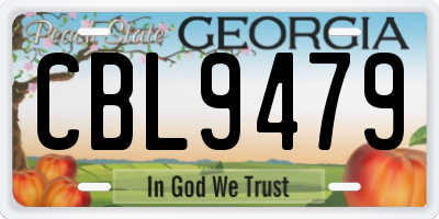 GA license plate CBL9479