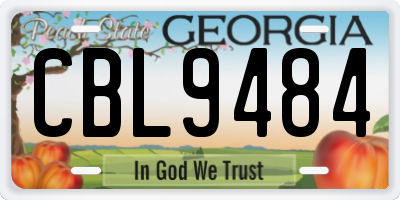 GA license plate CBL9484