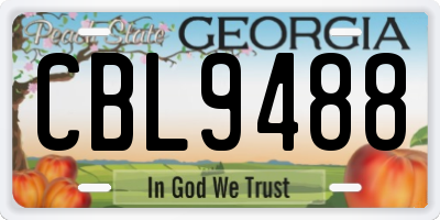 GA license plate CBL9488