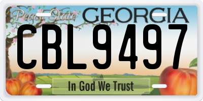 GA license plate CBL9497