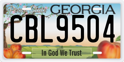 GA license plate CBL9504