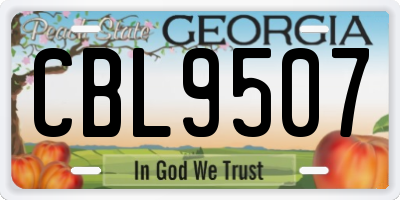 GA license plate CBL9507