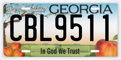 GA license plate CBL9511