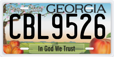 GA license plate CBL9526