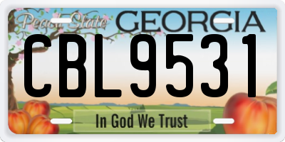 GA license plate CBL9531