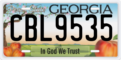 GA license plate CBL9535