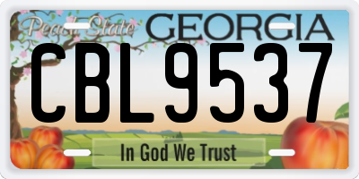 GA license plate CBL9537