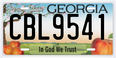 GA license plate CBL9541