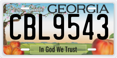 GA license plate CBL9543