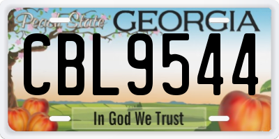 GA license plate CBL9544