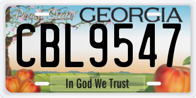 GA license plate CBL9547
