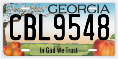 GA license plate CBL9548