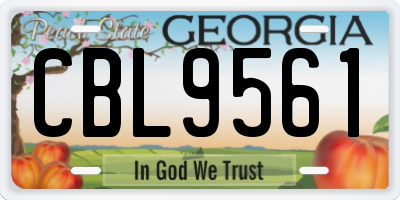 GA license plate CBL9561