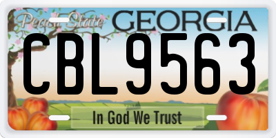 GA license plate CBL9563