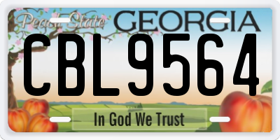 GA license plate CBL9564