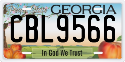 GA license plate CBL9566