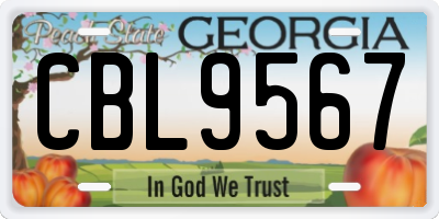 GA license plate CBL9567