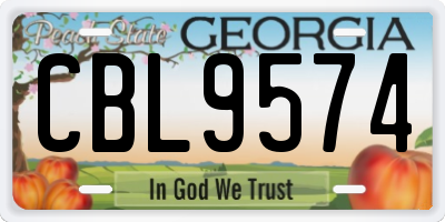 GA license plate CBL9574