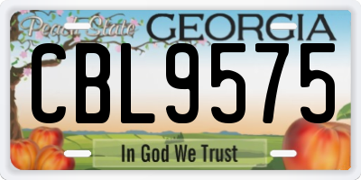 GA license plate CBL9575