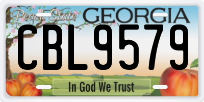 GA license plate CBL9579