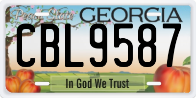 GA license plate CBL9587